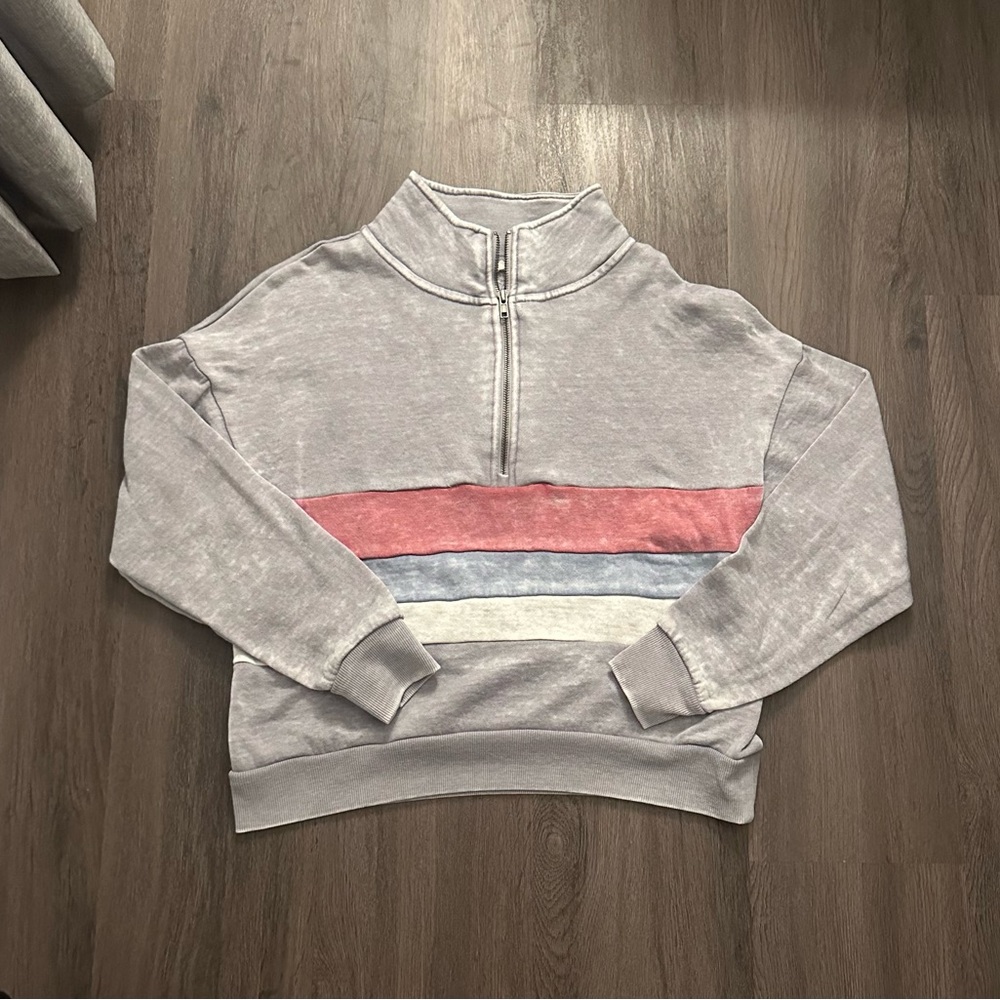 Pink Rose quarter-zip up size small